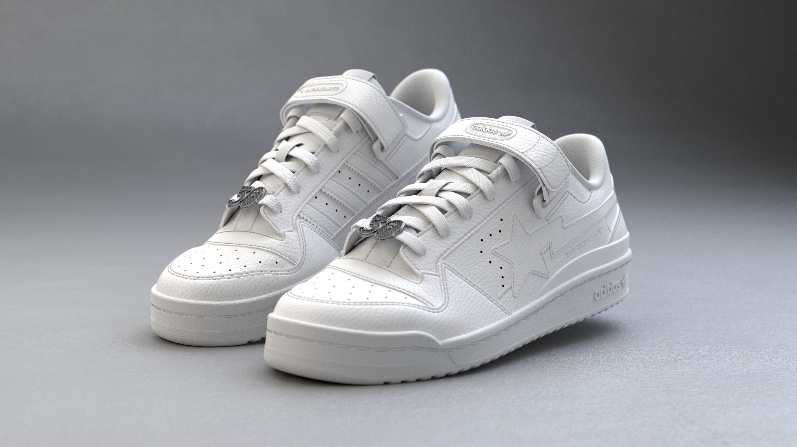 photo of adidas Forum 84 BAPE® Low Triple-White sneakers